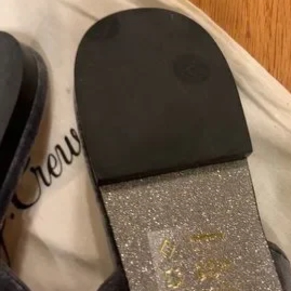 J Crew Grey Silver Jeweled Velvet Flats - Picture 7 of 7